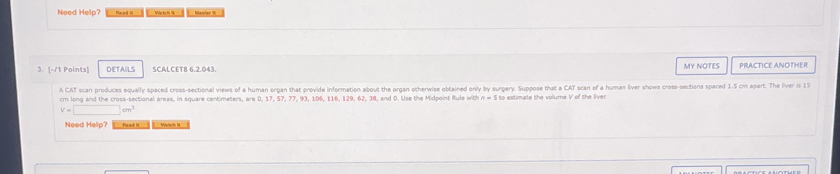  Need Help? Read It Watch l Master It 3. [-/1 Points]
