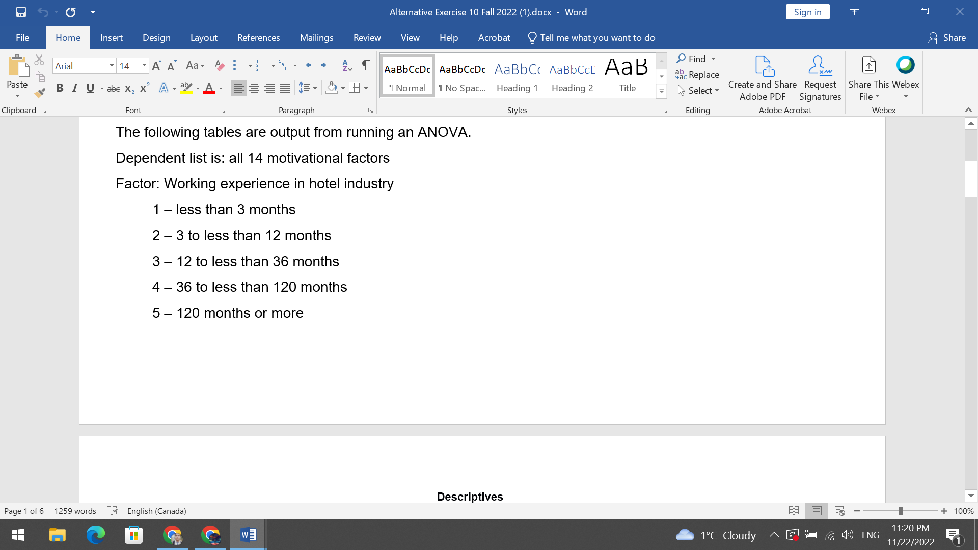  Alternative Exercise 10 Fall 2022 (1).docx - Word Sign in X