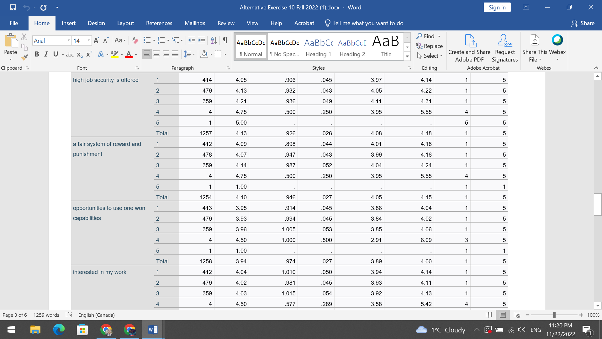 more Descriptives Page 1 of 6 1259 words y English (Canada) EG