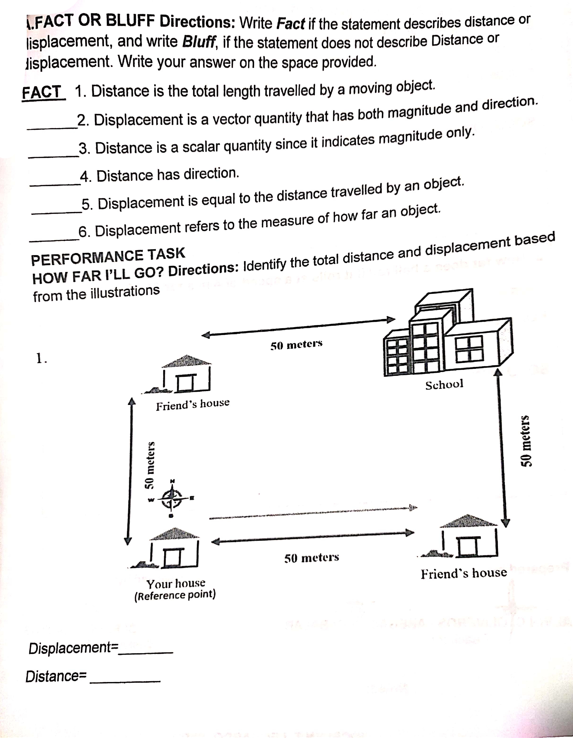 has covered" during its motion. The total length covered by moving body