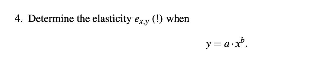 The question is about elasticity e x,y and this important different of
