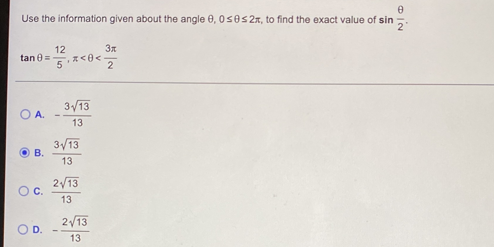 Is my answer correct? Use the information given about the angle 0,