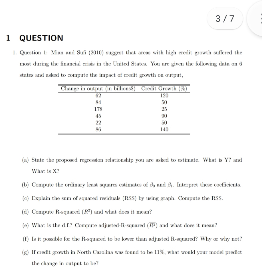 PLEASE ANSWER ASAP 3/7 1 QUESTION 1. Question 1: Mian and Su