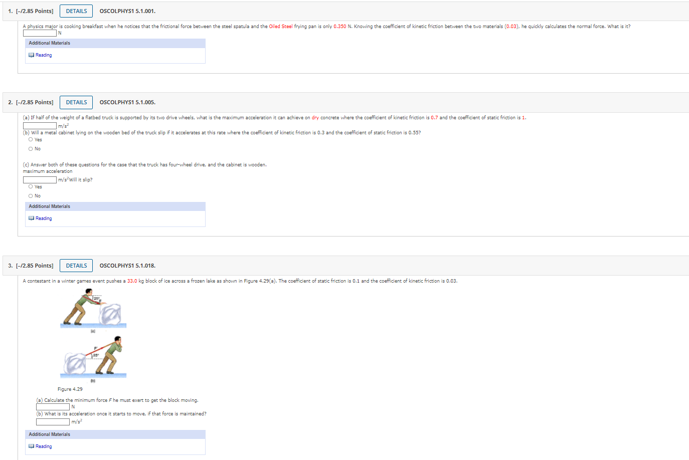 1. 1-12.85 Points] DETAILS osc0LPHYS1 5.1.001 ic:n-eo i anking he notices frictional