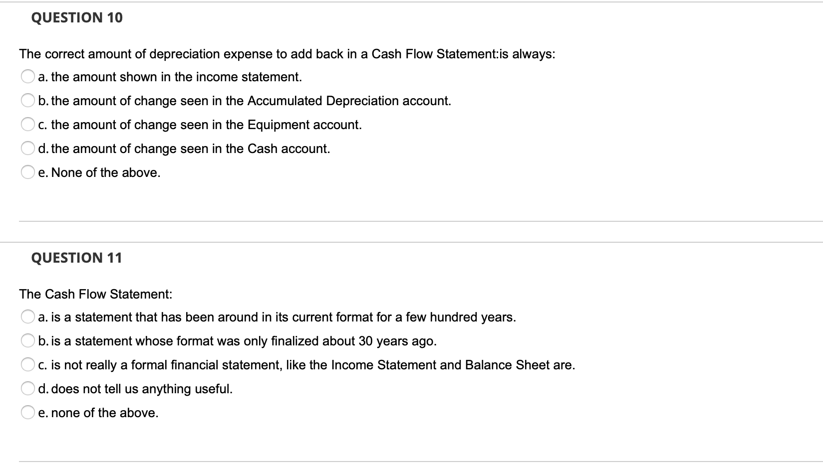  \\(UEDI IUI' I On a Cash Flow Statement, if Operating Activities