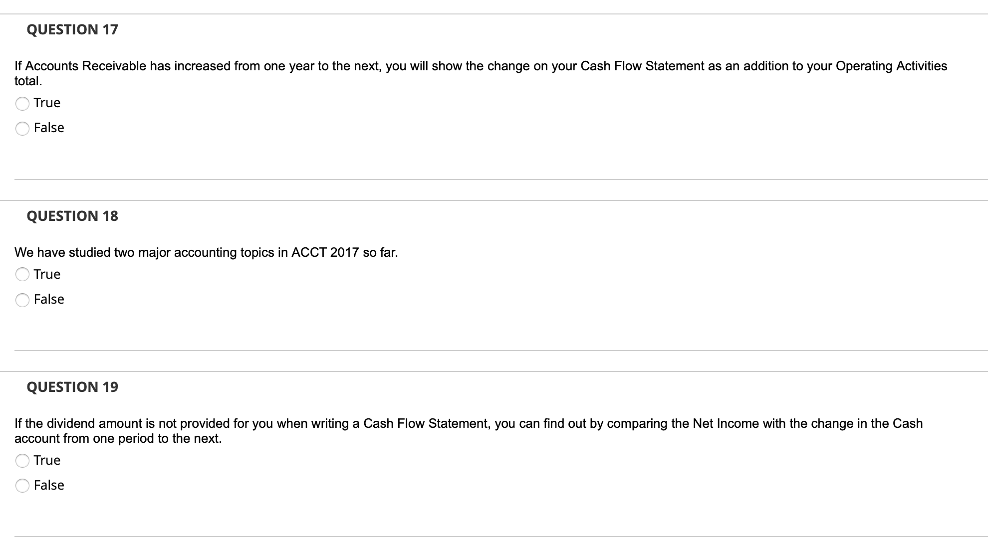 value of $20,000, then Financing Activities must have had: a. a positive