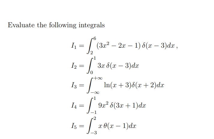 Evaluate the following integrals 11 12 13 14 15 (3:c2 2x 1)