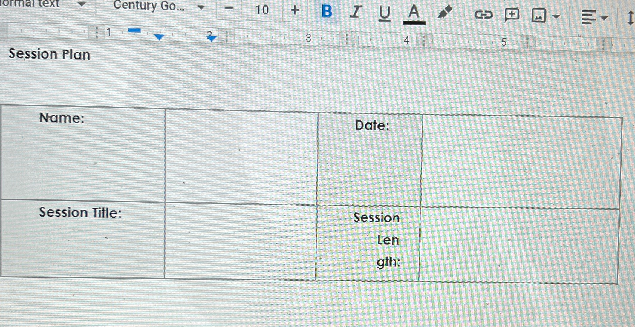  ormal text Century Go... 10 + BI U A + 1