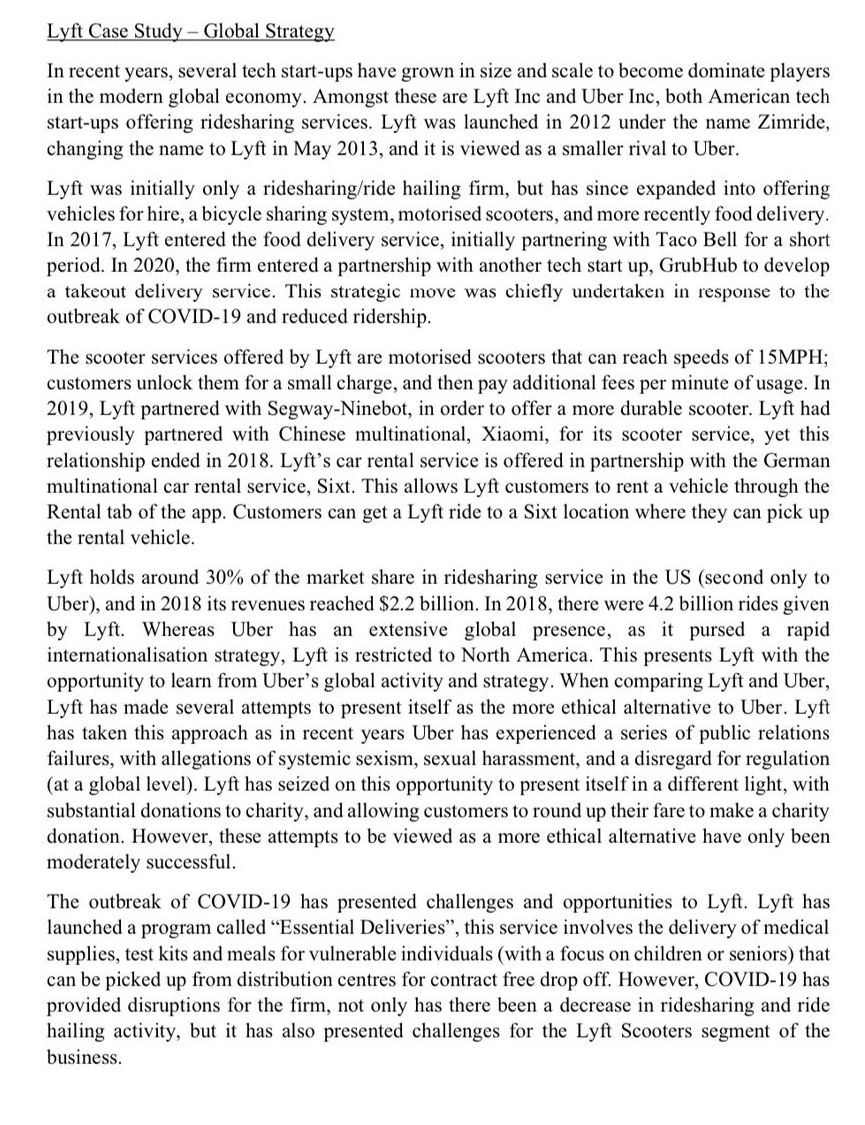  Lyft Case Study Global Strategy In recent years, several tech start-ups