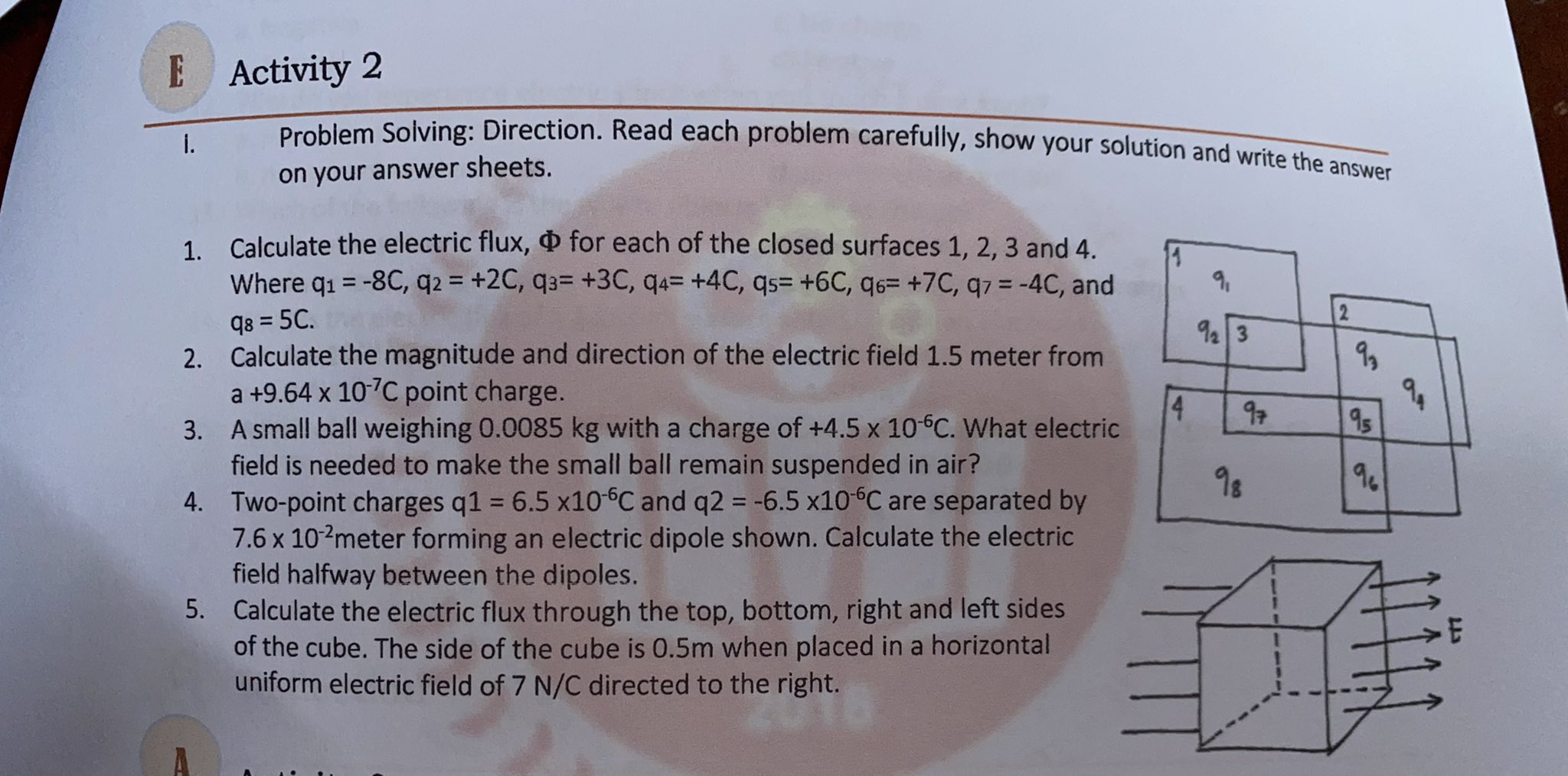 Activity 2 1. Problem Solving: Direction. Read each problem carefully, show
