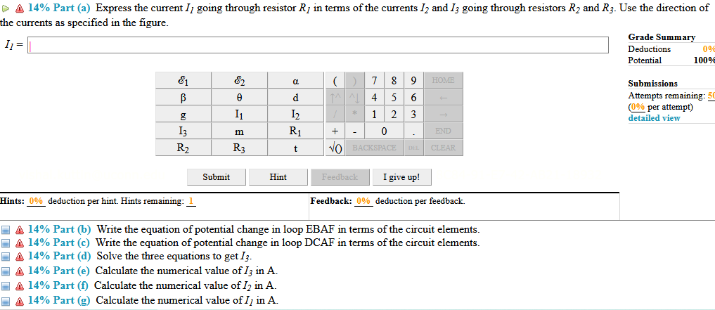 \f(14%) Problem 6: Consider a circuit shown in the gure. Ignore