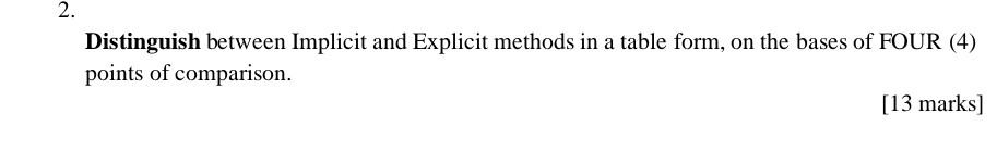 on the bases of FOUR (4) points of comparison. [13 marks]
