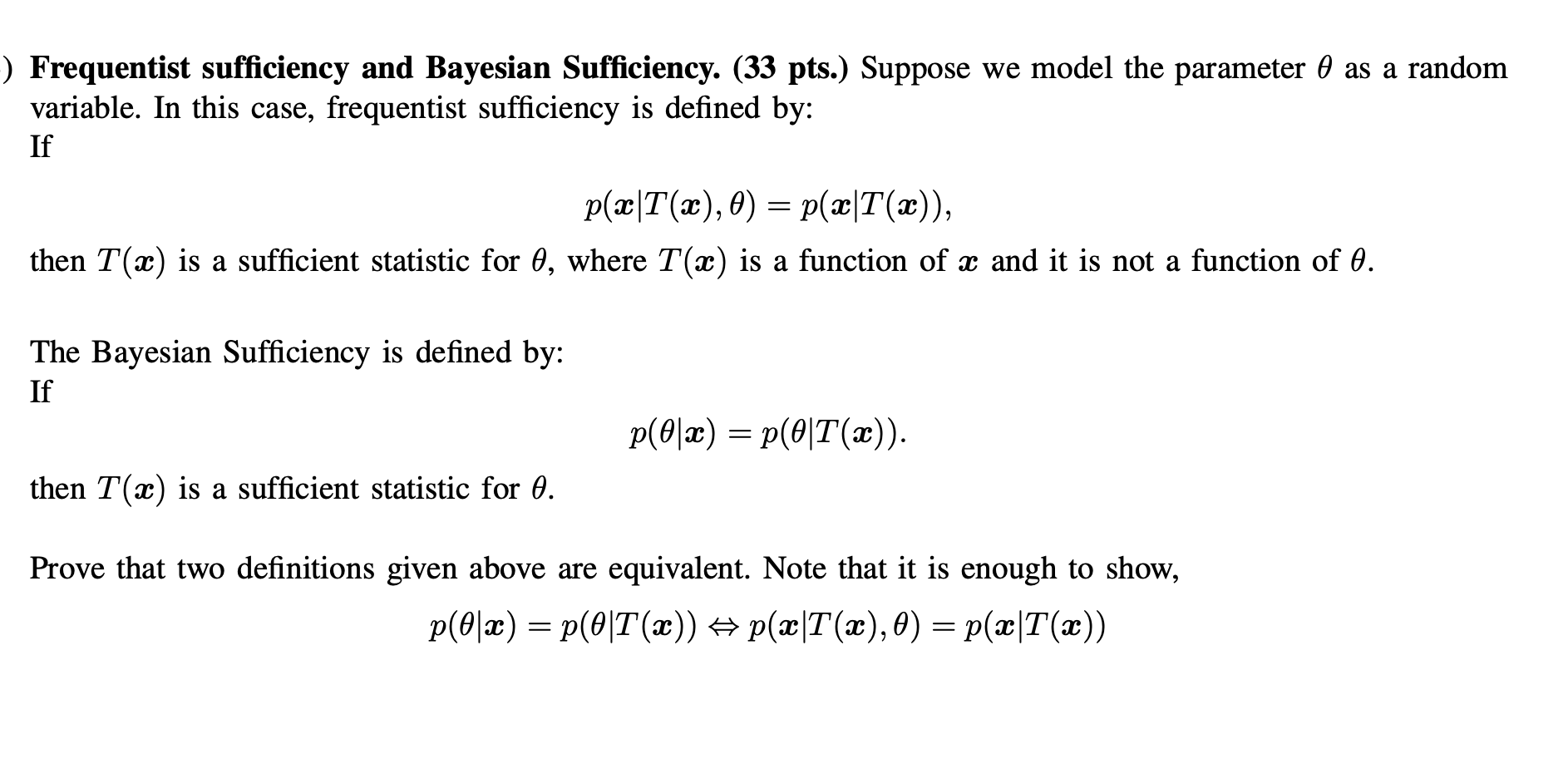Suppose we model the parameter as a random variable. In this case,