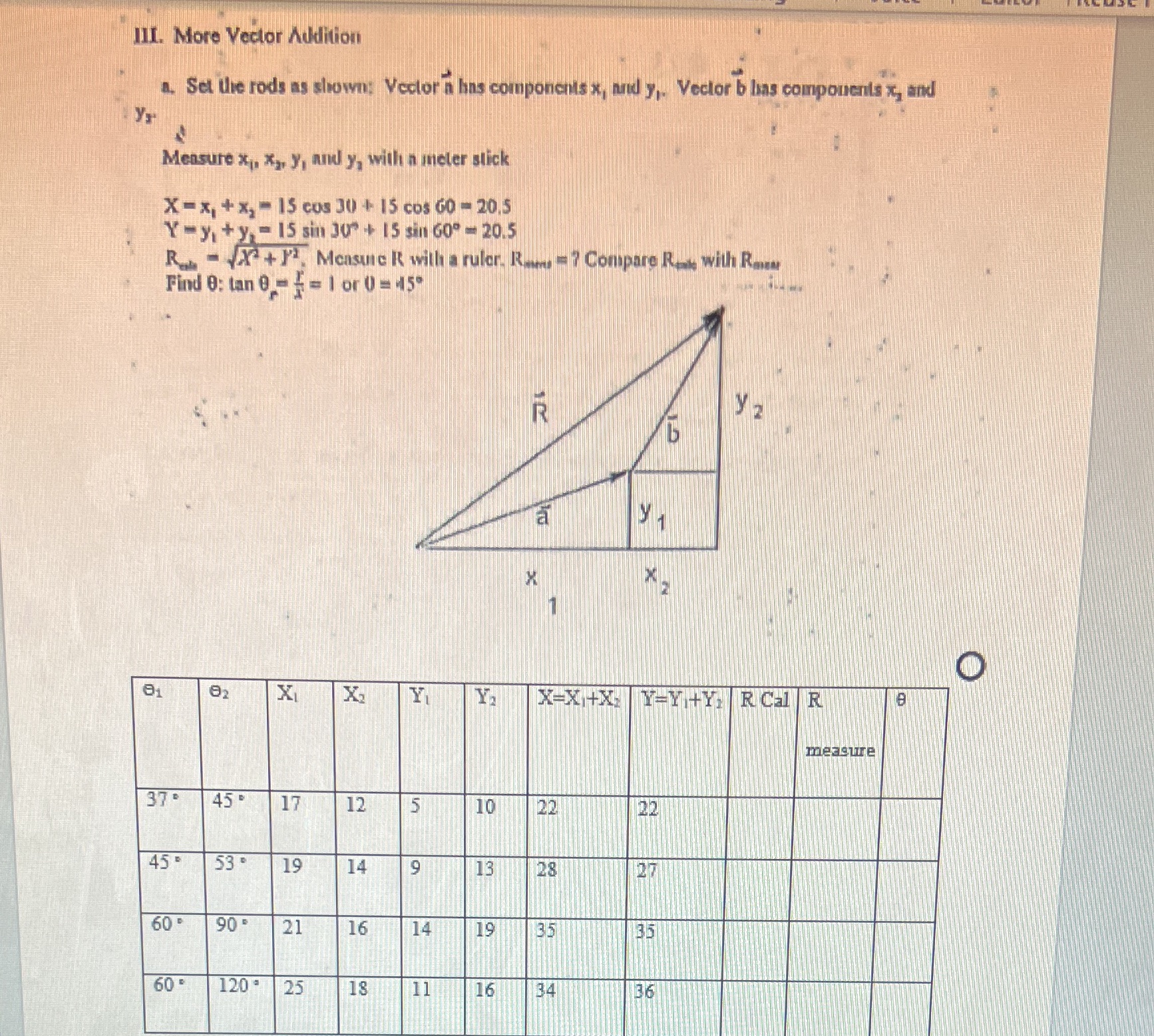 Can You Calculate The Table For Me III. More Vector Addition a.