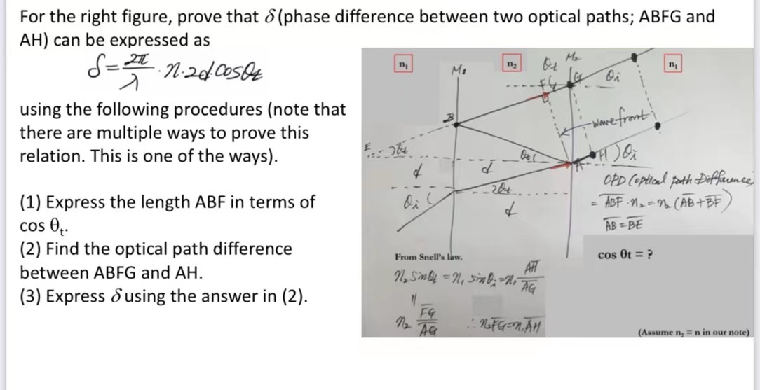 optical paths; ABFG and AH) can be expressed as =3! using the