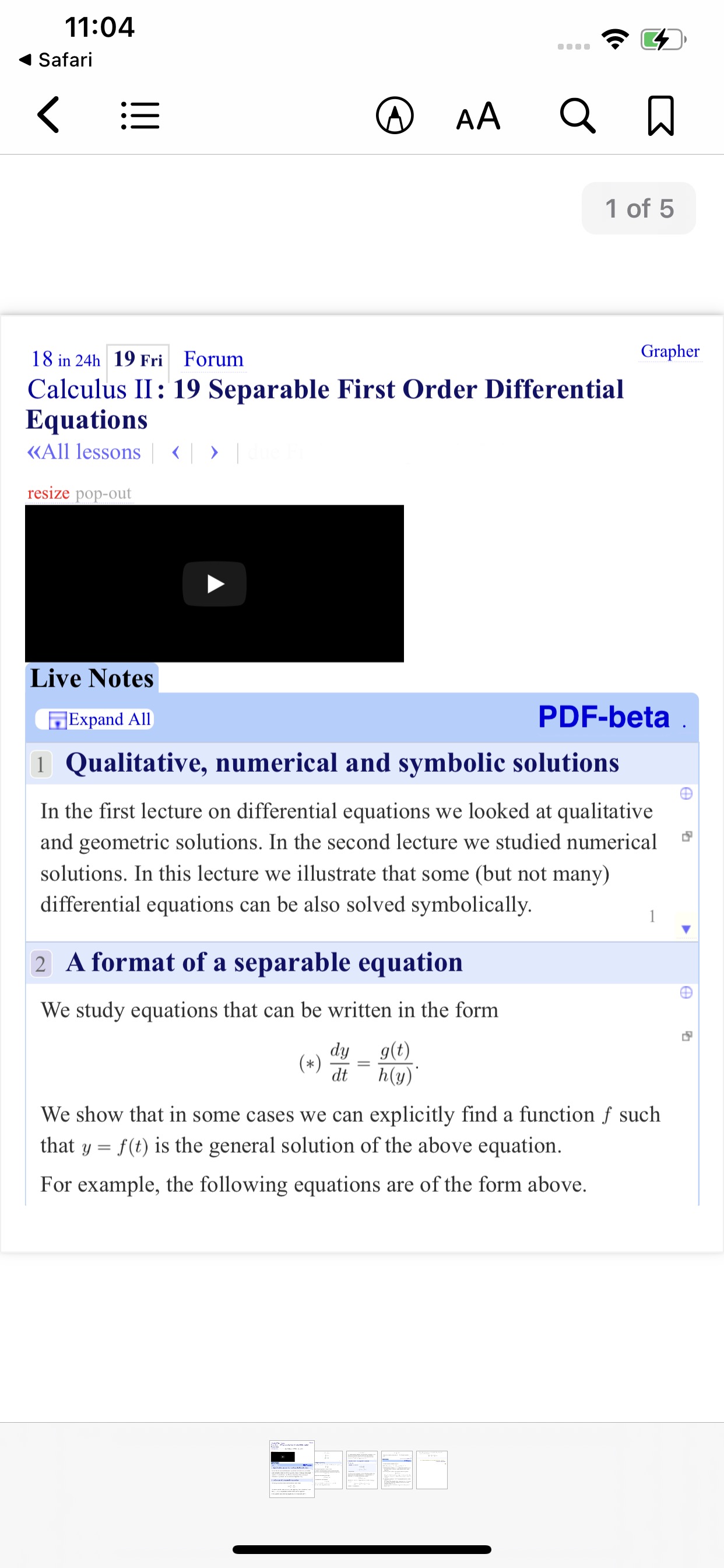 for me. Thanks. 11:04 .. .. Safari resize pop-out Live Notes Expand