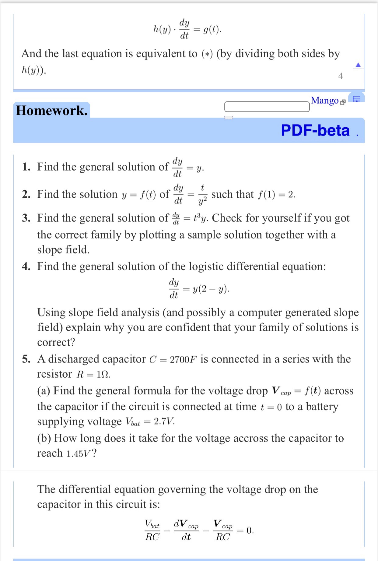 second lecture we studied numerical solutions. In this lecture we illustrate that