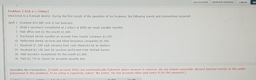 can you help me with this CALCULATOR PRINTER VERSION BACK NE Problem