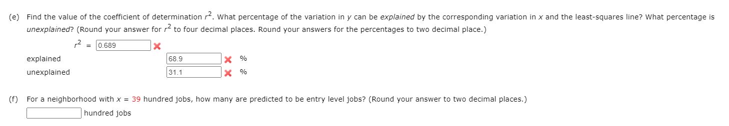 X V = 32.7920 X + 4.5726 X X(e) Find the value