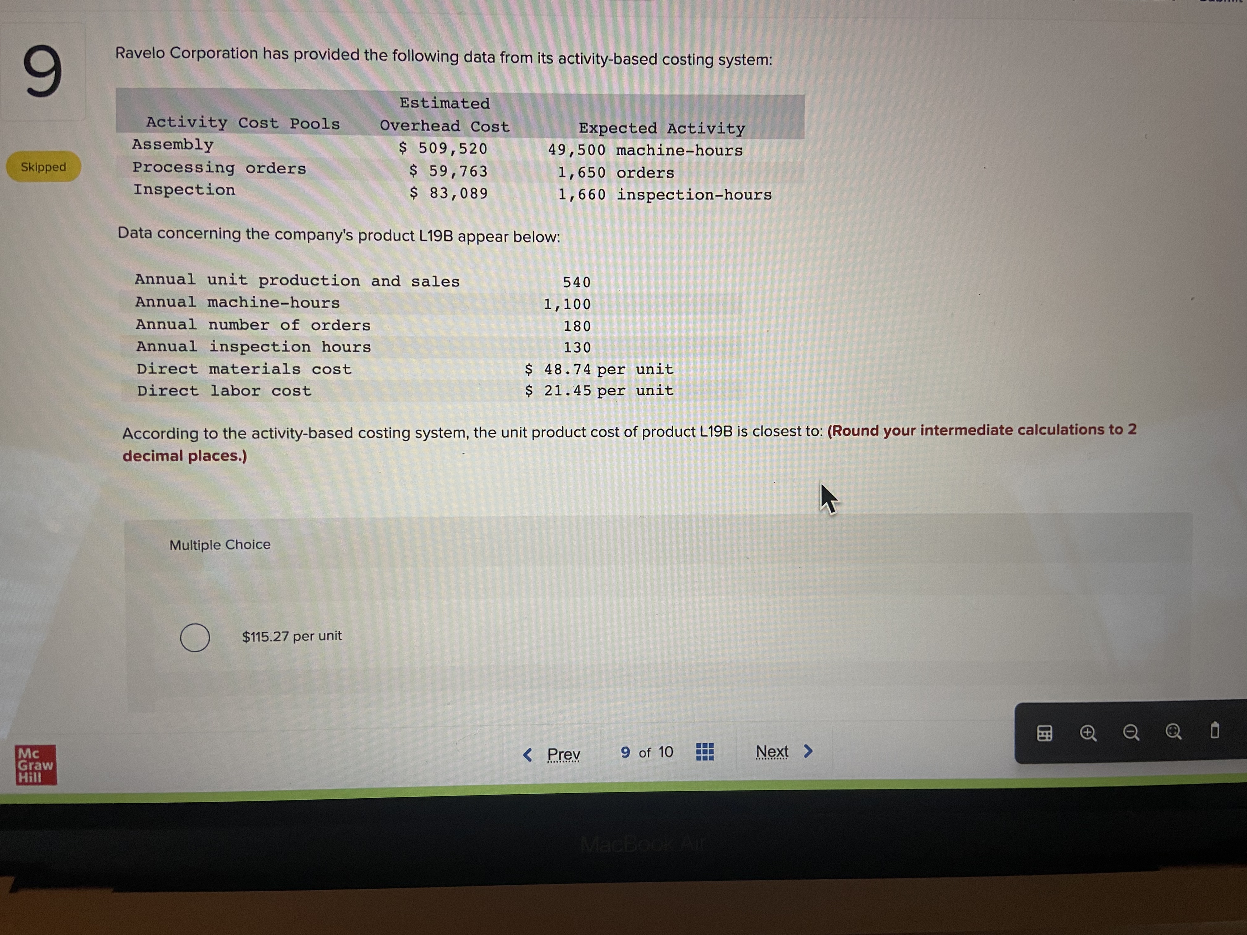 sells two products: Product G8 and Product OO. Data concerning the expected