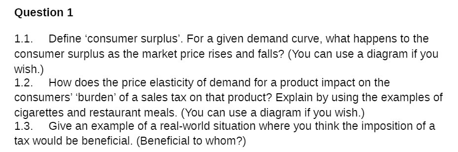 what happens to the consumer surplus as the market price rises and