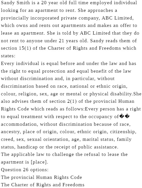  Sandy Smith is a 2D year old full time employed individual