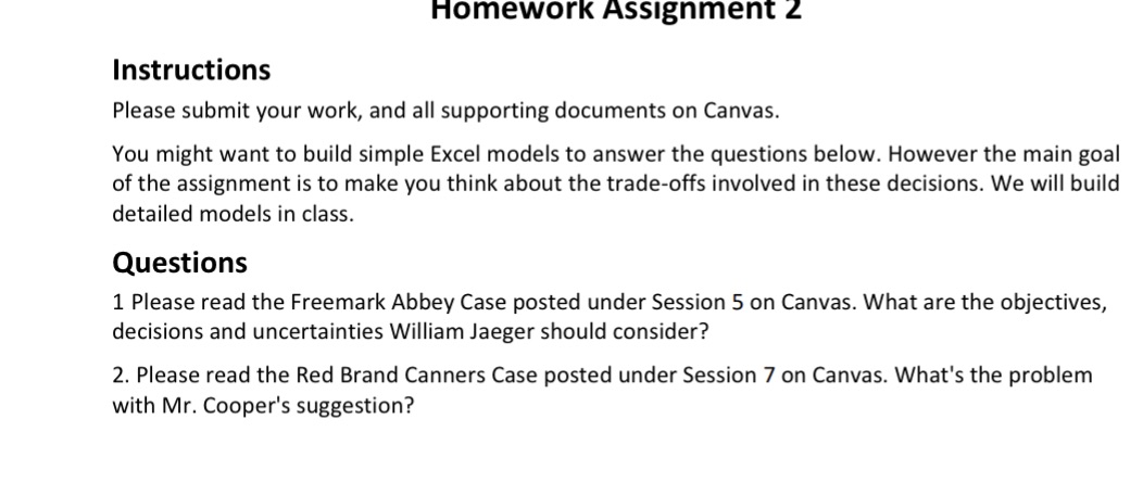 Homework ASSIgnment 2 Instructions Please submit your work, and all supporting