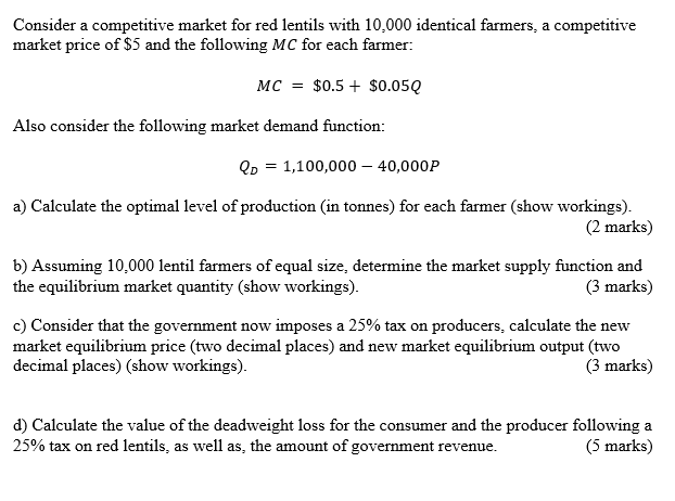 Hello, can you help with this one Consider a competitive market for