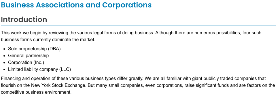 the current event article linkChapter 13: Choice of Business Entity, Sole Proprietorships