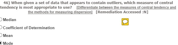 46) When given a set of data that appears to contain