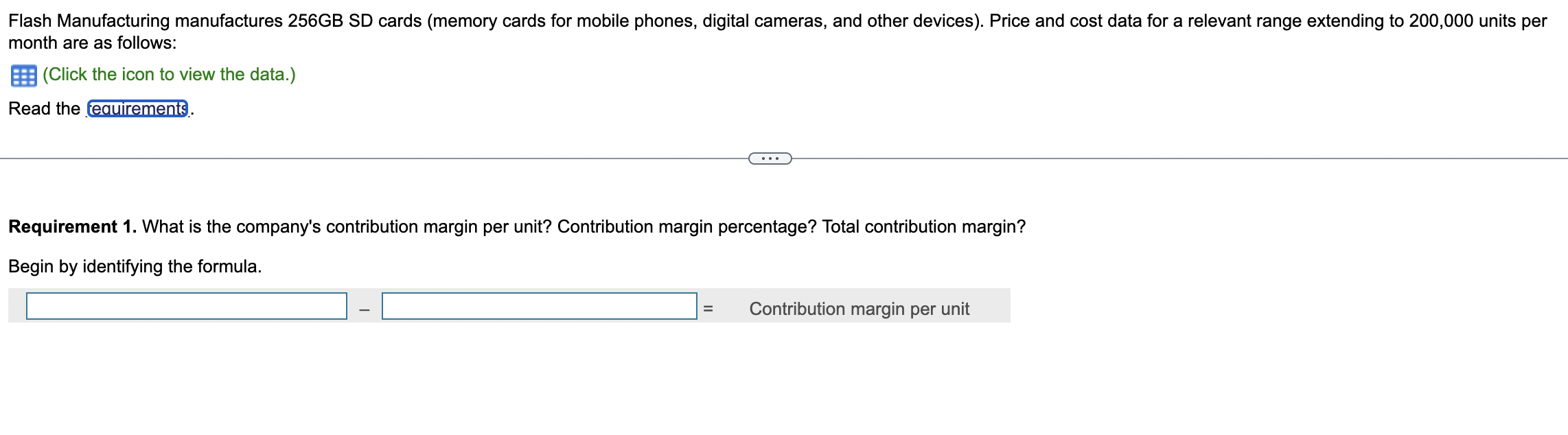 administrative expenses ........................... $ 167,400 Requirements 9'9"?fo 10. What is the company's