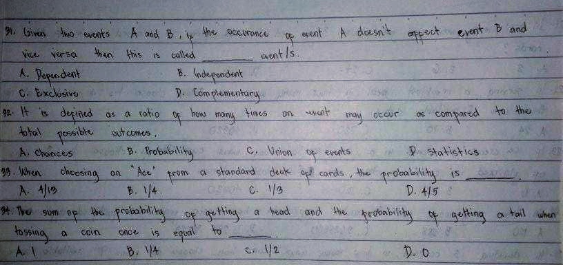 ? A. 2 B. 6 C. 24 D. 120 21 In serving