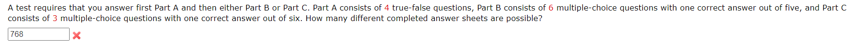 or Part C. Part A consists of 4 true-false questions, Part B