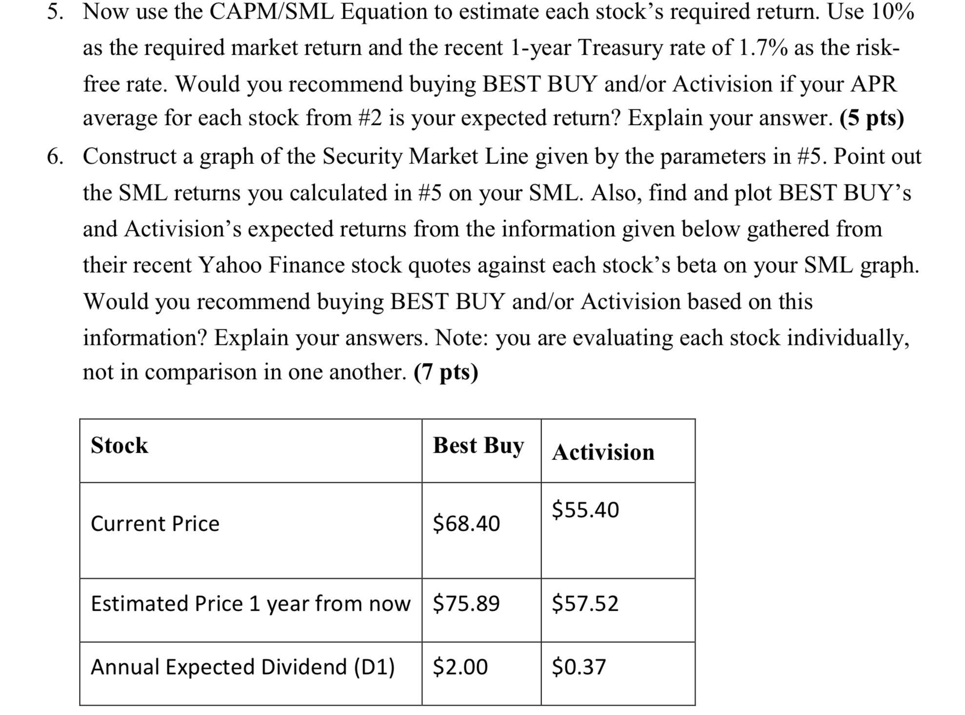 I am not sure how to answer the question for number 6: