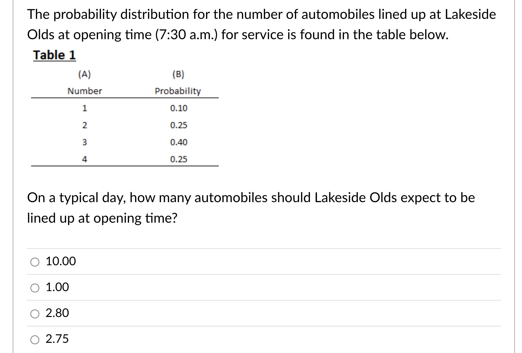  1.) Determine how many possible values there are for the following