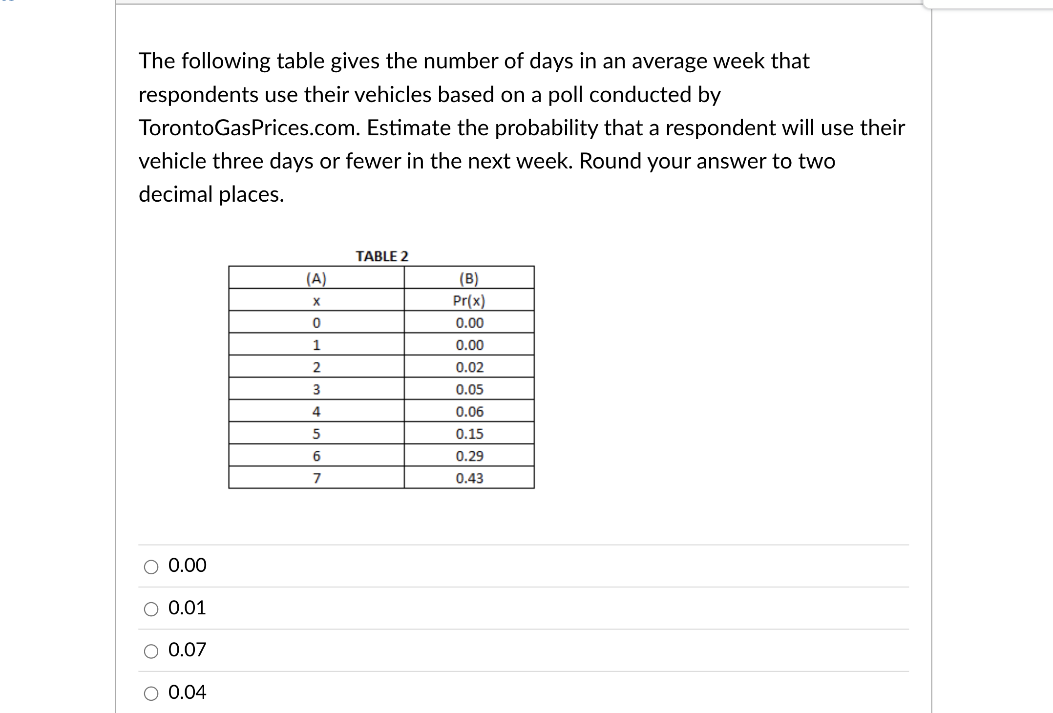 discrete random variable \"sum of your next roll of two six-sided die.\"