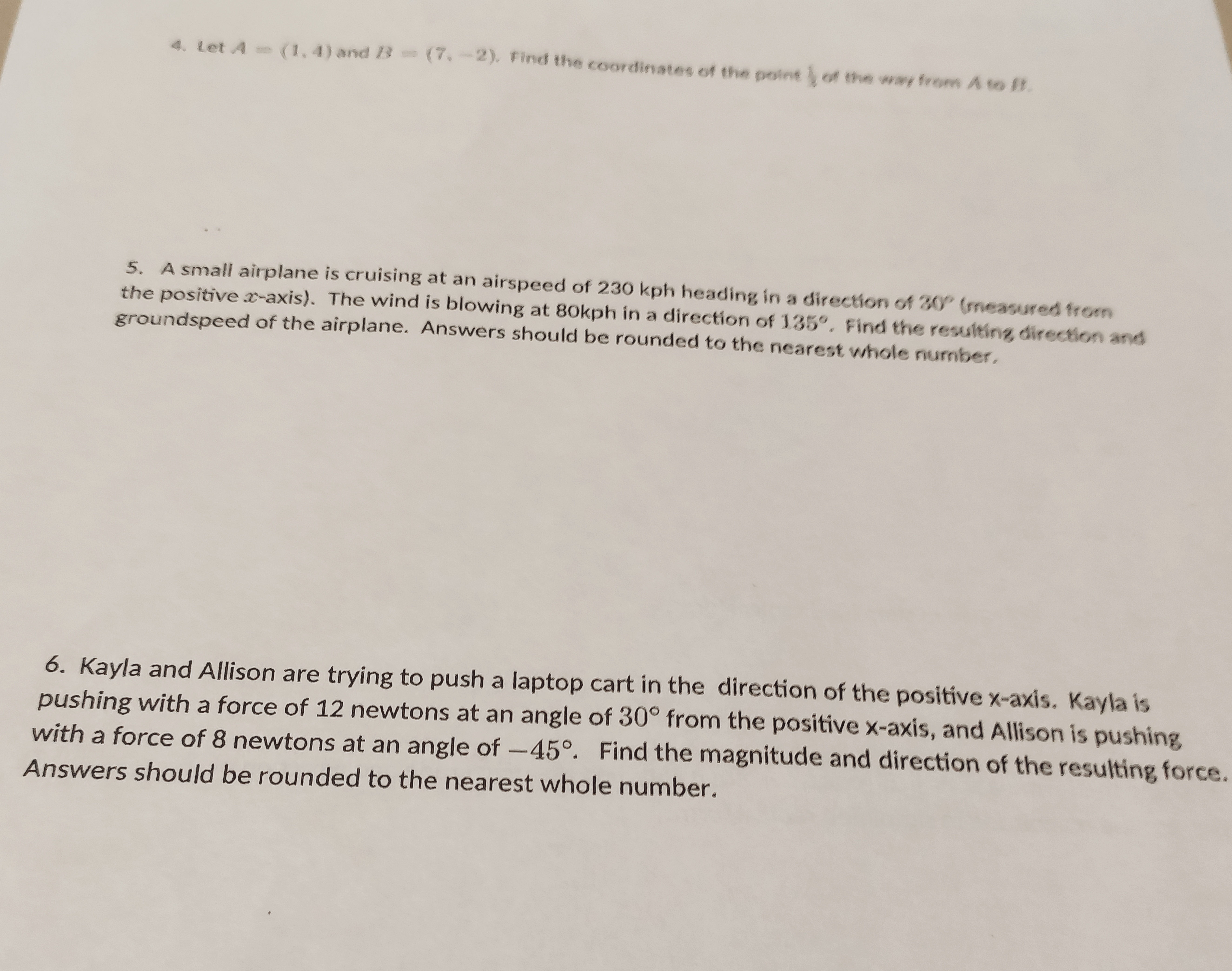 Answer the following Vector questions below 4. Let A me (1. 4)