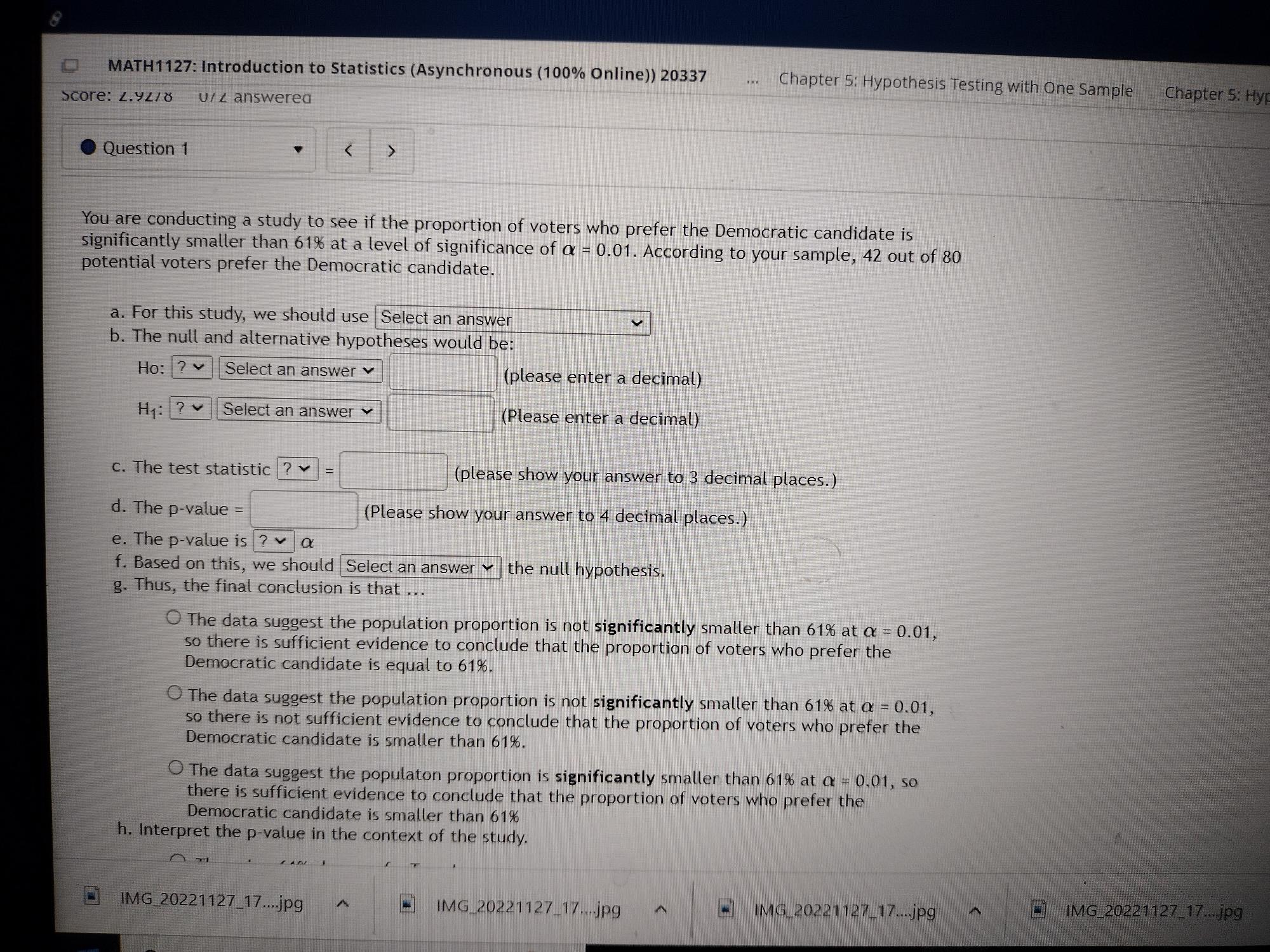  MATH1127: Introduction to Statistics (Asynchronous (100% Online)) 20337 ... Chapter 5: