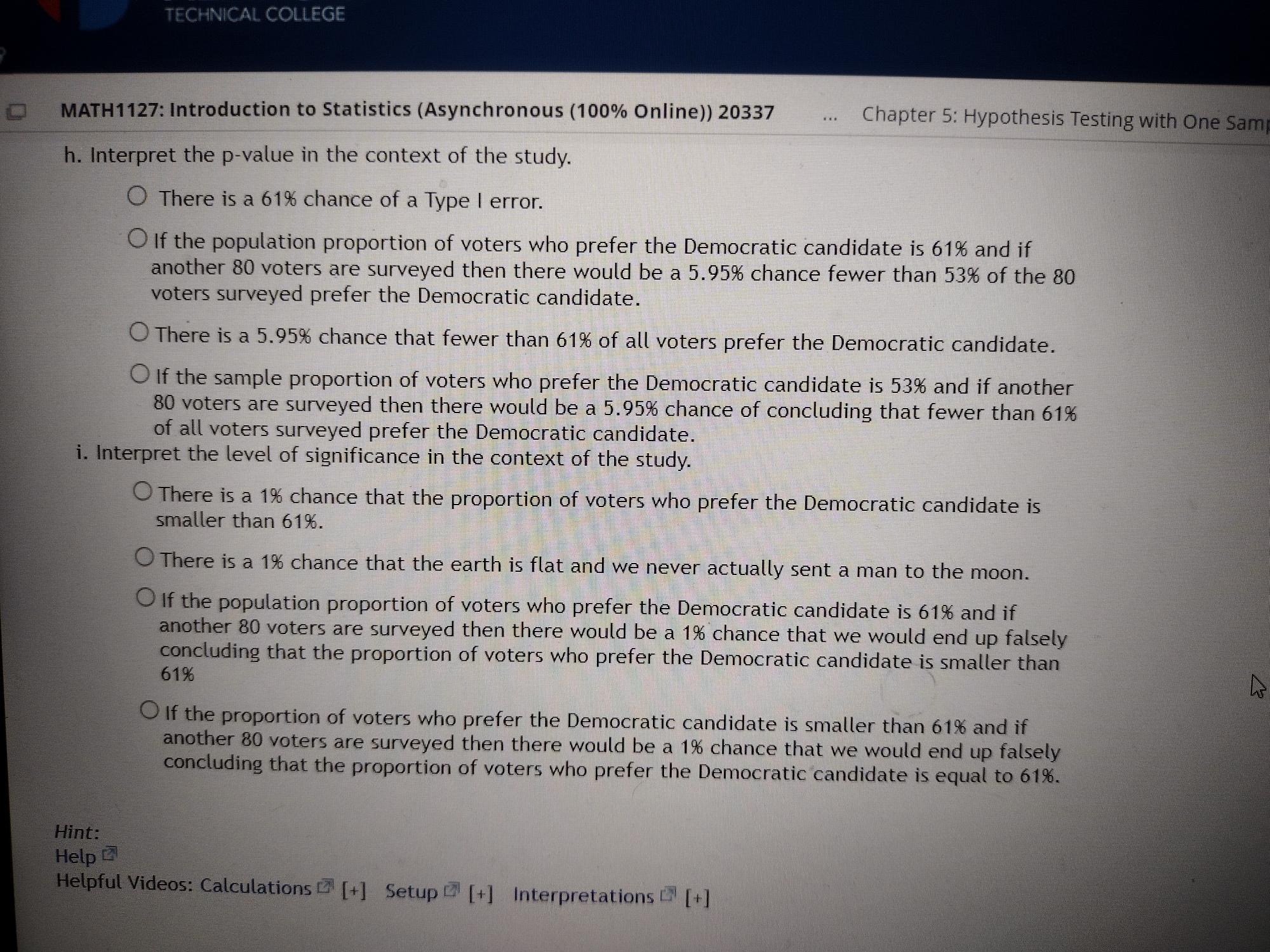 your answer to 3 decimal places.) d. The p-value = (Please show