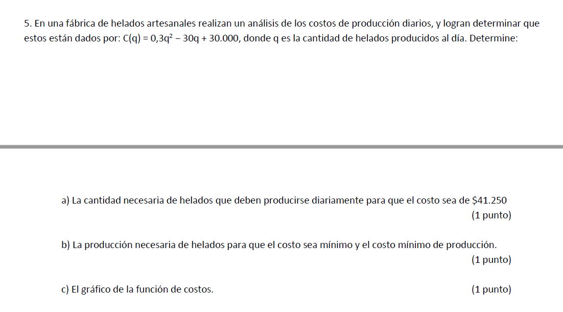 costos de produccin diarios, y logran determinar que estos estn dados por: