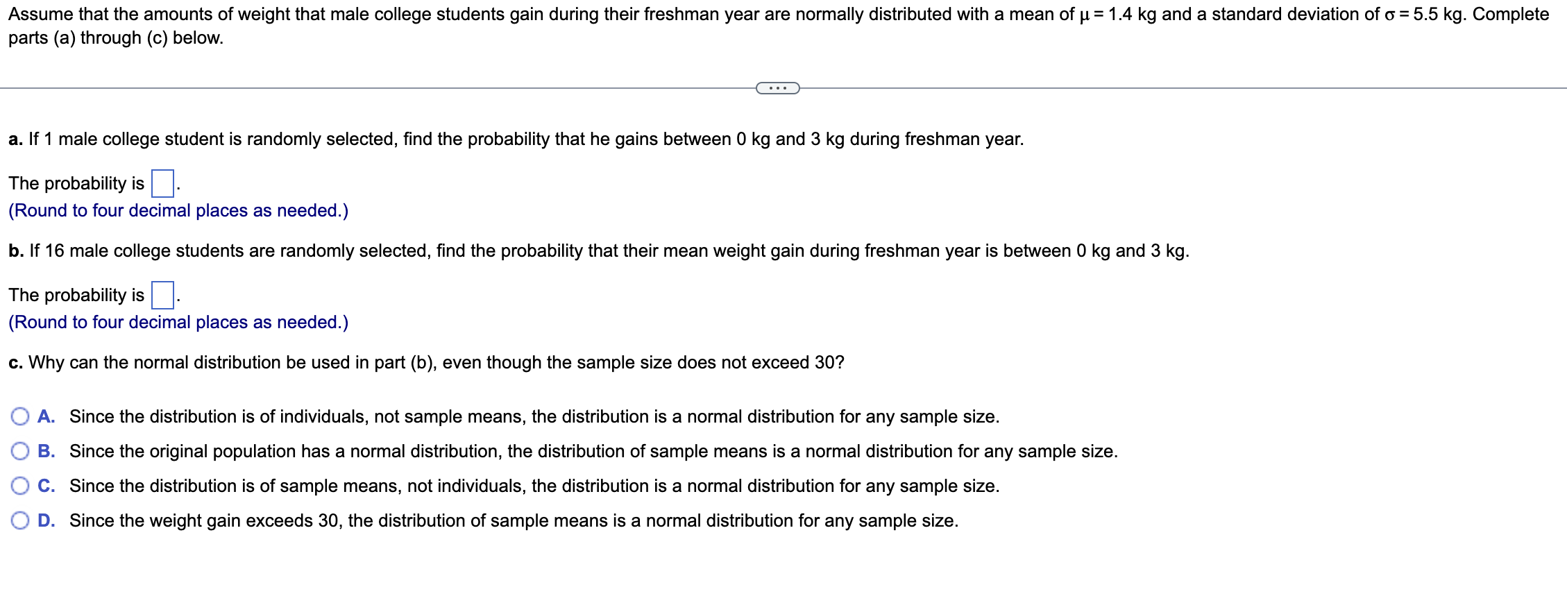 weights is s = 2.066 lb. a. What is the difference between