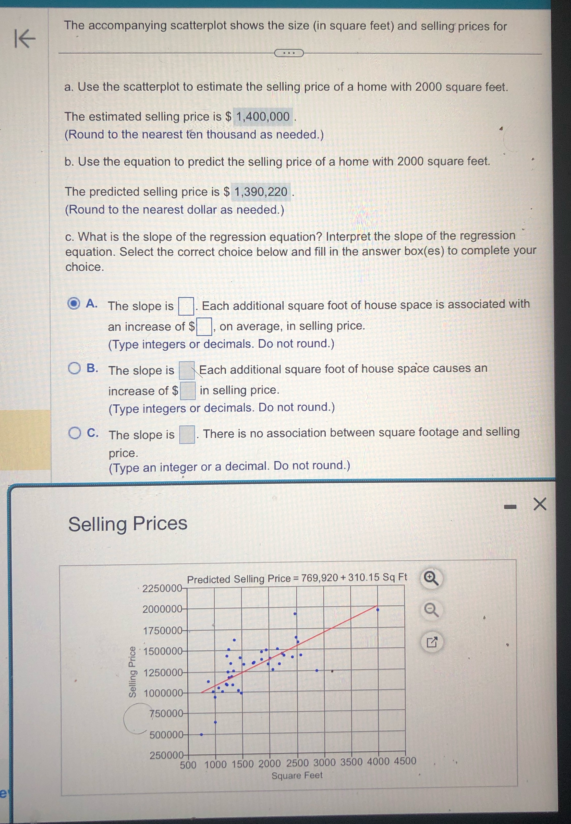 What's the answer for question C I6 The accompanying scatterplot shows the