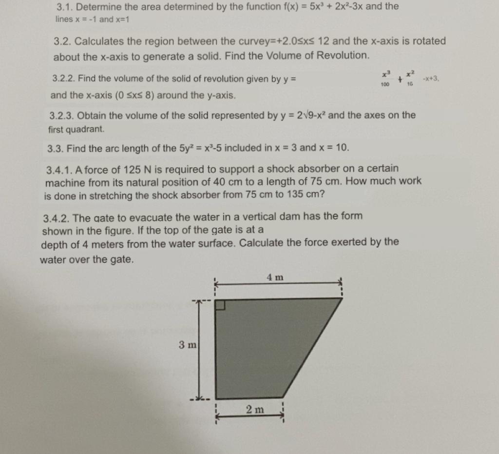 + 2x2-3x and the lines x = -1 and x=1 3.2. Calculates