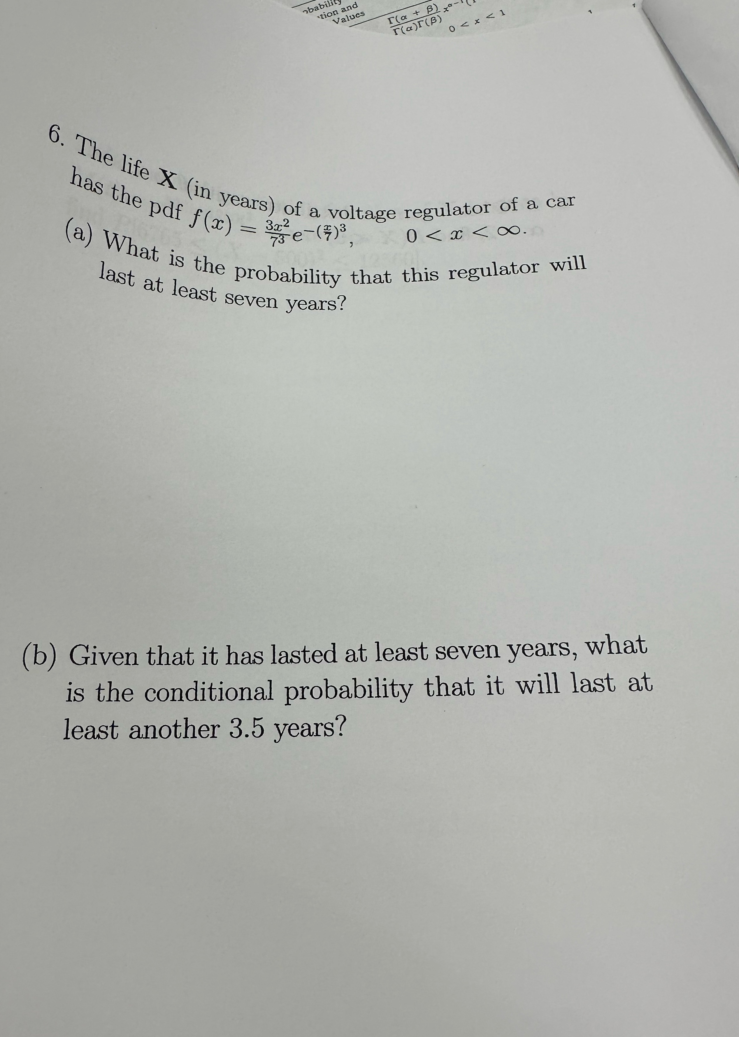 6 e life as the (in years) Of a voltage regulator of