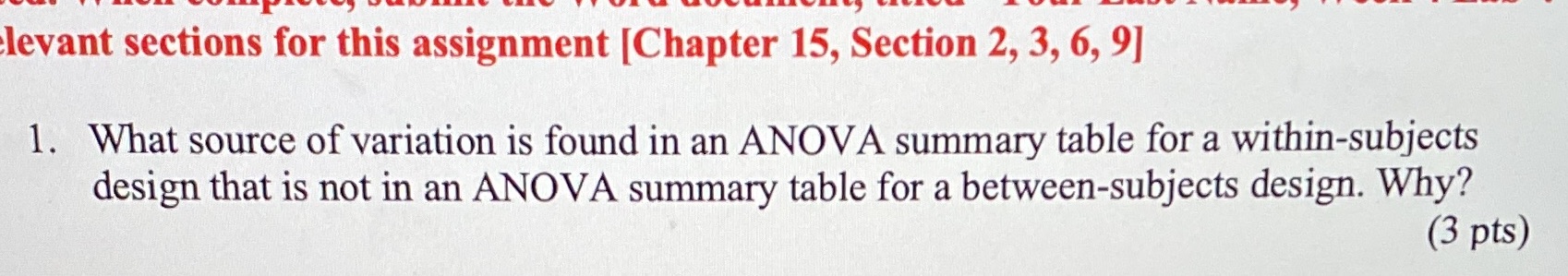  levant sections for this assignment [Chapter 15, Section 2, 3, 6,