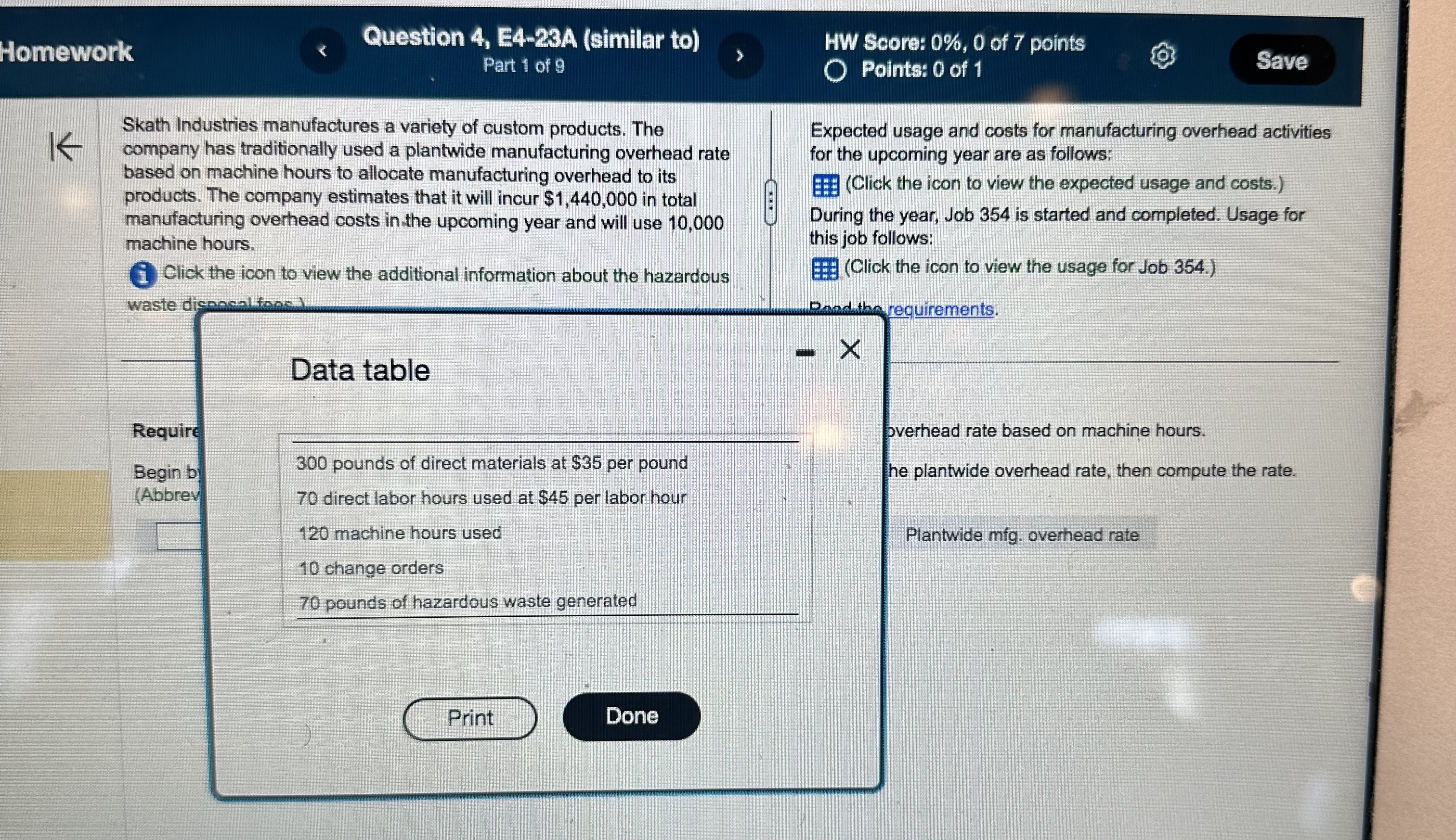the expected usage and costs.) products. The company estimates that it will