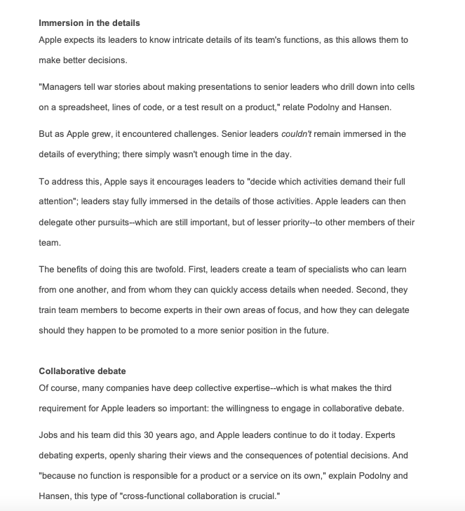  Please read the attached article about Steve Jobs and Apple.The article