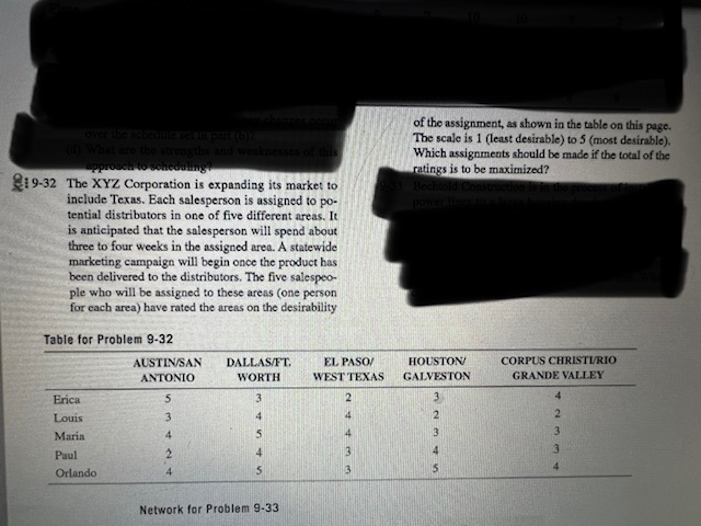  of the assignment, as shown in the table on this page.