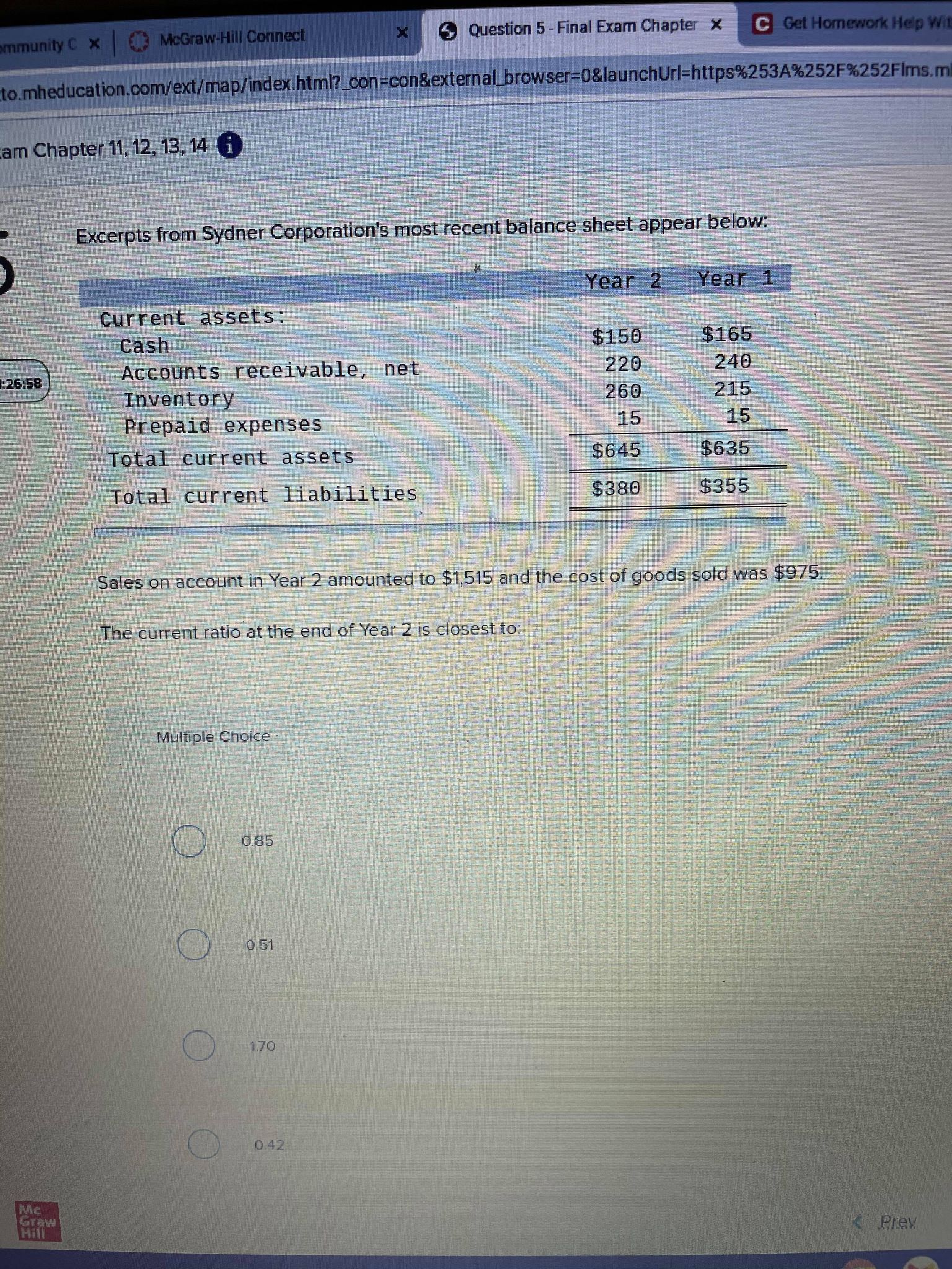 Please help solve mmunity C x McGraw-Hill Connect X 5 Question 5