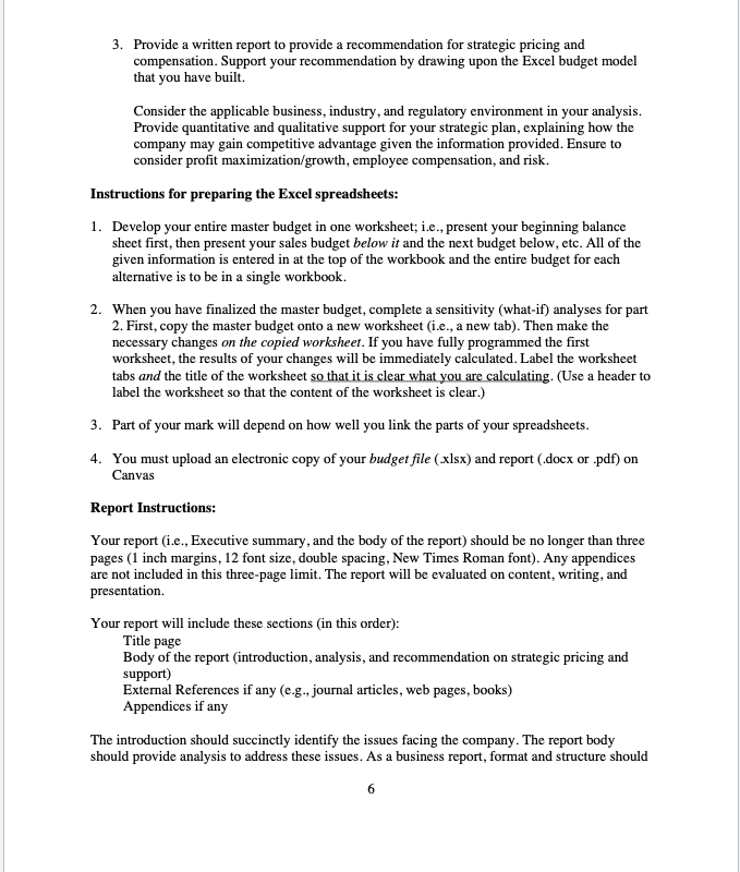 that was provided You must use an Excel spreadsheet for the project(with